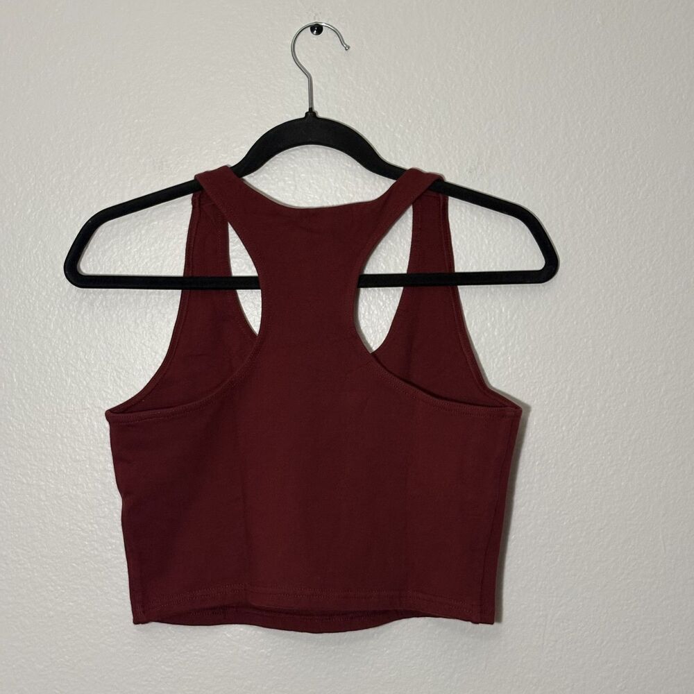 Pact Organic Cotton Sports Bra Crop Tank Top Red Medium - Picture 2 of 3